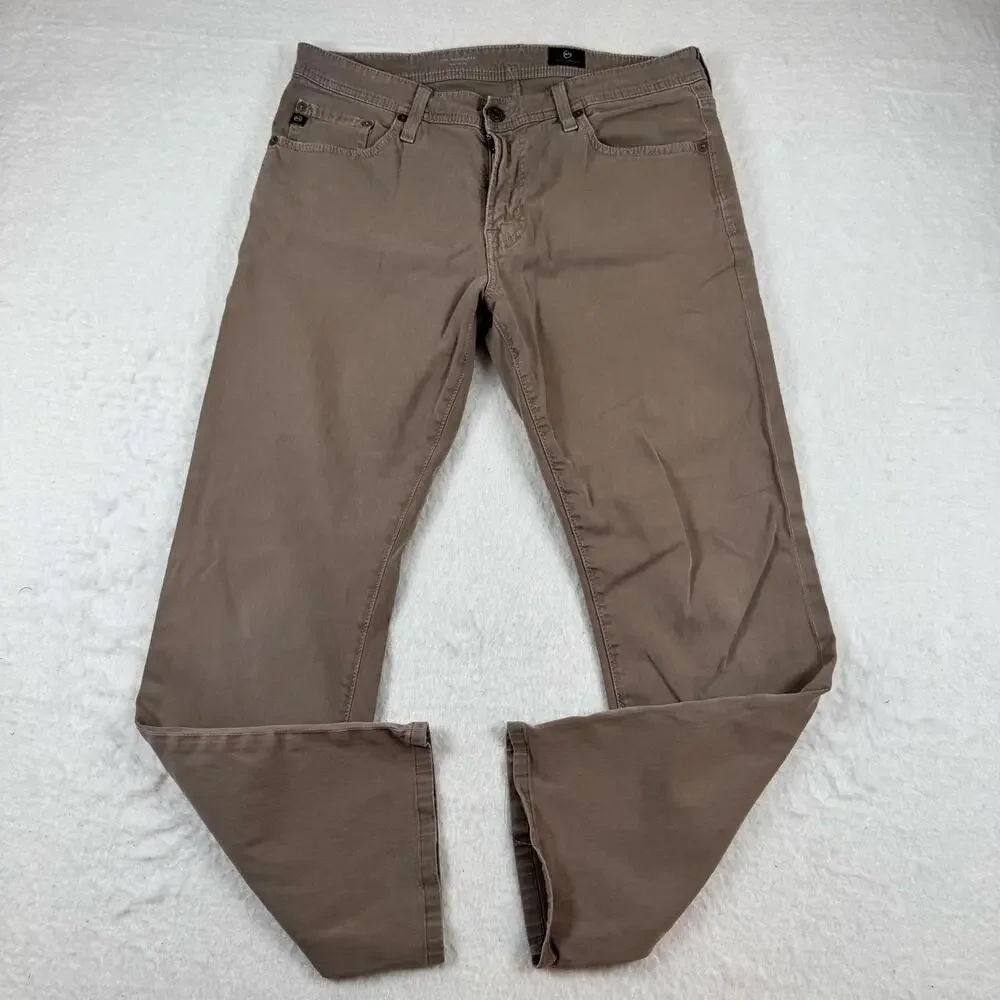 AG Adriano Goldschmied Jeans Mens Size 32x34 Brown The Graduate Tailored Leg